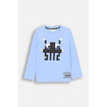 Coccodrillo longsleeve din bumbac pentru copii cu imprimeu, WORLD OF PIXEL BOY KIDS