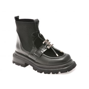 Ghete casual EPICA negre, 157K437, din piele naturala