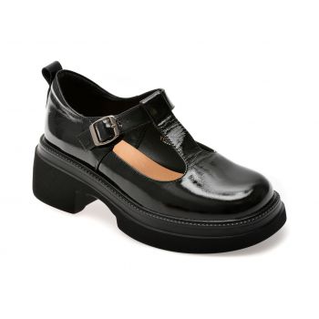 Pantofi casual GRYXX negri, G12, din piele naturala lacuita