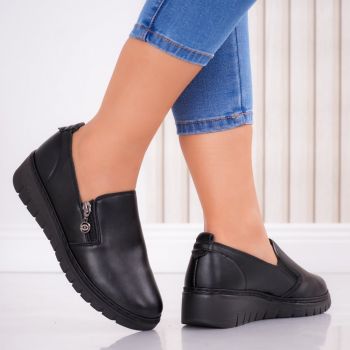 Pantofi dama casual Negri din Piele Ecologica Melona