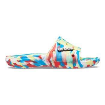 Papuci Classic Crocs Marbled Slide Multicolor - Sulphur/Multi