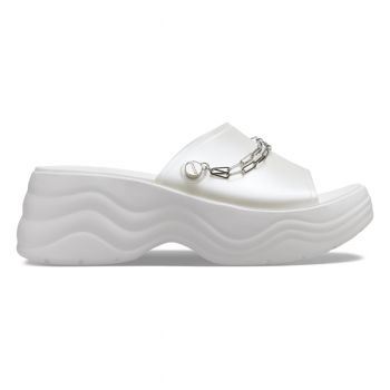 Papuci Crocs Skyline Chain Slide Alb - White