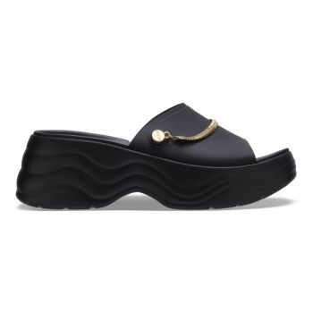 Papuci Crocs Skyline Chain Slide Negru - Black/Gold