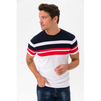 Tricou de bumbac cu model in dungi