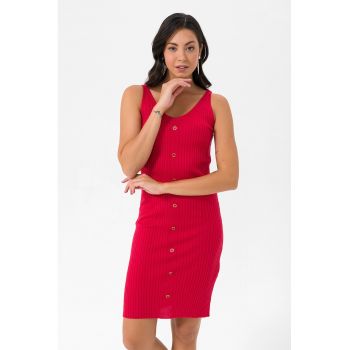 Rochie bodycon cu nasturi decorativi