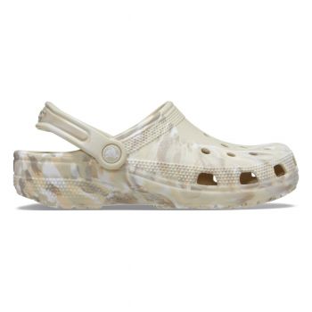 Saboți Crocs Classic Marbled Clog Bej - Bone/Multi