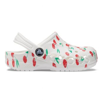 Saboti Crocs Baya Graphic Clog Kids Alb - White/Cherry