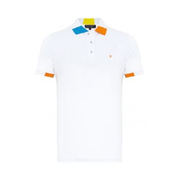 Tricou polo cu detalii contrastante