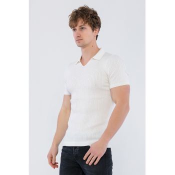 Tricou polo striat