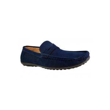 888140582-Mocasini Barbatesti - Bleumarin - Perforati din piele intoarsa Royal