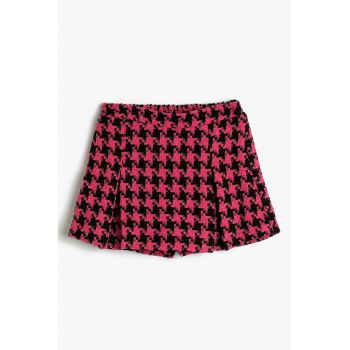 Fusta-pantalon cu imprimeu houndstooth