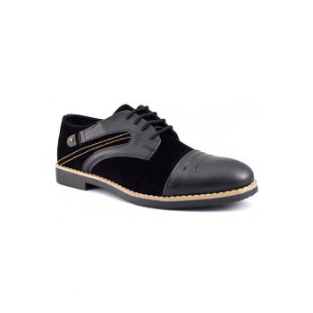 Pantofi Casual Barbatesti Negri cu insertii -