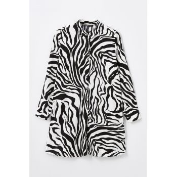 Rochie-camasa cu imprimeu cu zebra