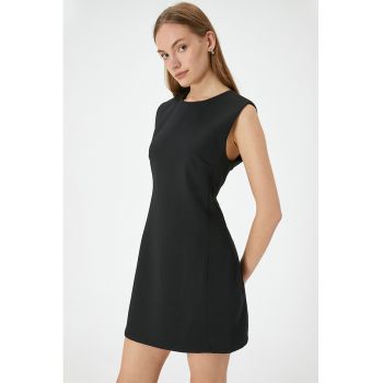 Rochie mini fara maneci cu croiala in A