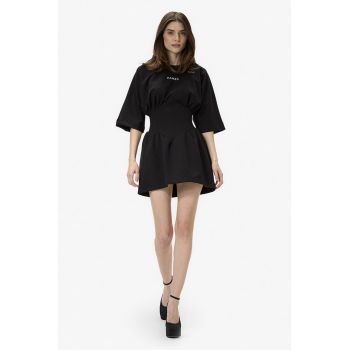 Rochie-tricou mini cu croiala evazata