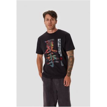 Tricou de bumbac cu imprimeu Japanese