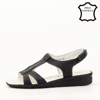 Sandale negre din piele naturala Silvia M5