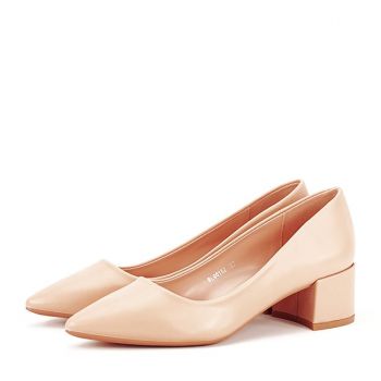 Pantofi nude cu toc mic Elena 01