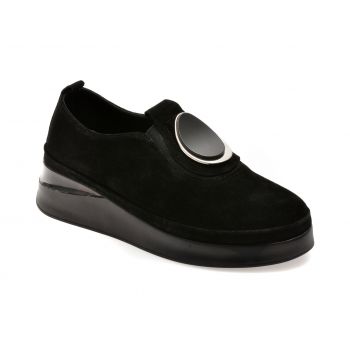 Pantofi casual EPICA negri, 1776005, din piele intoarsa