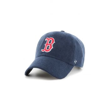 47 brand șapcă de baseball din bumbac MLB Boston Red Sox culoarea albastru marin, cu imprimeu, B-THCKC02EWS-NY