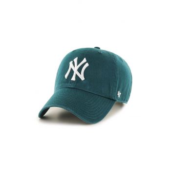 47 brand șapcă de baseball din bumbac MLB New York Yankees culoarea verde, cu imprimeu, B-RGW17GWS-PG