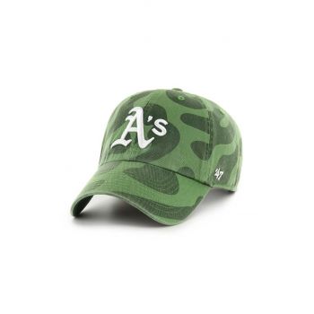 47 brand șapcă de baseball din bumbac MLB Oakland Athletics culoarea verde, modelator, B-FRFMC18GWS-FF