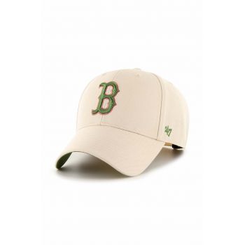 47 brand șapcă din amestec de lână MLB Boston Red Sox culoarea bej, cu imprimeu, BAS-SUMVP902WBP-NTA99