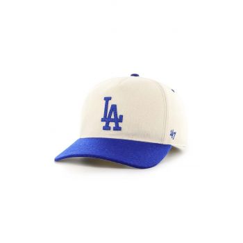 47 brand șapcă din amestec de lână MLB Los Angeles Dodgers culoarea bej, cu imprimeu, B-CHSHT12WIP-NT