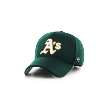 47 brand șapcă din amestec de lână MLB Oakland Athletics culoarea verde, cu imprimeu, B-CHSMD18WIS-DG