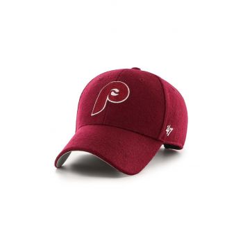 47 brand șapcă din amestec de lână MLB Philadelphia Phillies culoarea rosu, cu imprimeu, BCPTN-CHSMV19WIS-CA82