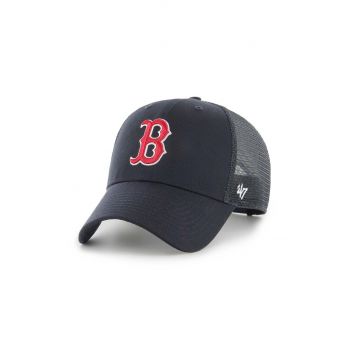 47 brand sapca MLB Boston Red Sox culoarea albastru marin, cu imprimeu, BCWS-BRSRS02CTP-NY04