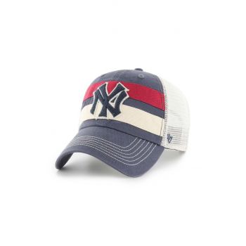 47 brand sapca MLB New York Yankees culoarea albastru marin, cu imprimeu, BCPTN-CLBBN17GWP-VN11