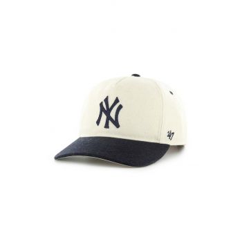 47 brand sapca MLB New York Yankees culoarea bej, cu imprimeu, B-CHSHT17WIP-NT