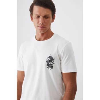 Medicine tricou barbati, culoarea bej, cu imprimeu