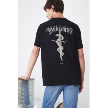 Medicine tricou din bumbac barbati, culoarea negru, cu imprimeu