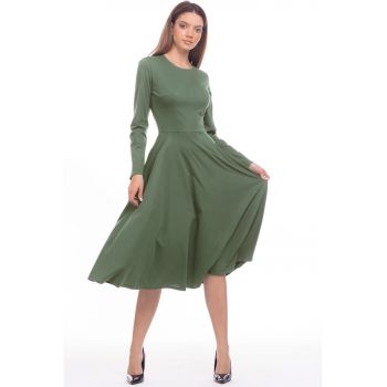 Rochie midi evazata cu buzunare