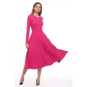 Rochie midi evazata cu buzunare