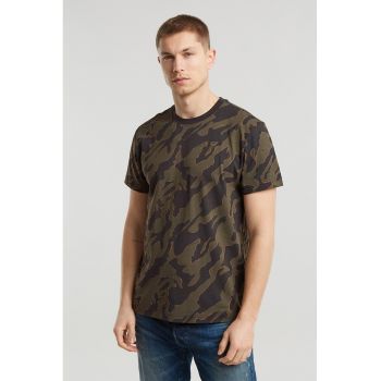 Tricou cu imprimeu camuflaj