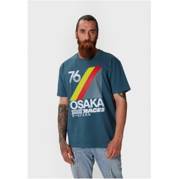 Tricou de bumbac cu decolteu la baza gatului