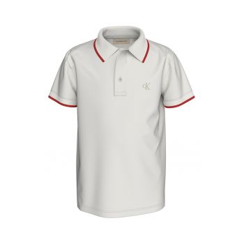 Tricou polo cu detaliu logo brodat