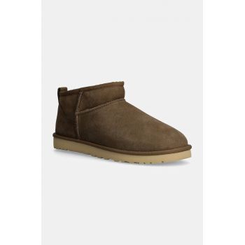 UGG cizme de zapada din piele intoarsa Classic Ultra Mini culoarea maro, 1137391-HCK