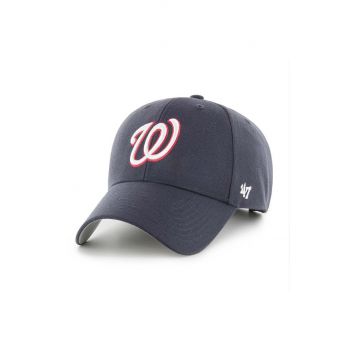 47 brand șapcă de baseball din bumbac MLB Washington Nationals culoarea albastru marin, cu imprimeu, B-MVP15WBV-NYE