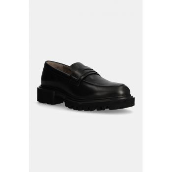 AllSaints mocasini de piele Vinni Loafer barbati, culoarea negru, M051FB