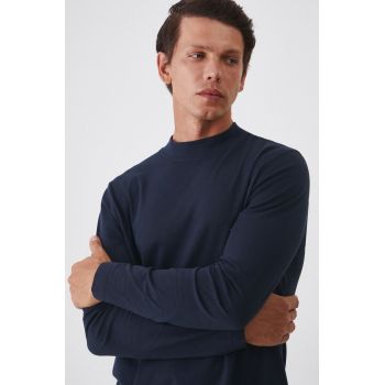 Medicine longsleeve bărbați, culoarea bleumarin, uni