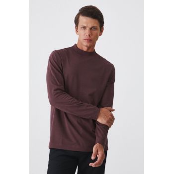 Medicine longsleeve barbati, culoarea bordo, neted