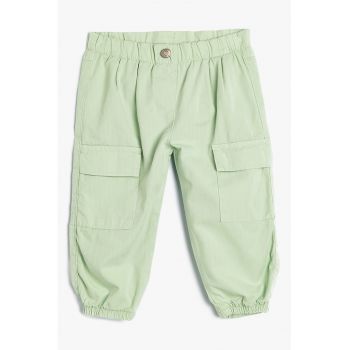 Pantaloni cargo de bumbac cu buzunare frontale