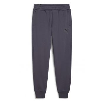 Pantaloni de trening cu model uni si buzunare oblice