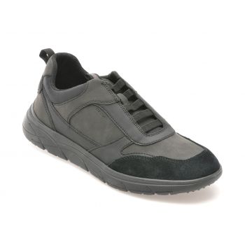 Pantofi casual GEOX negri, U46E1B, din piele ecologica