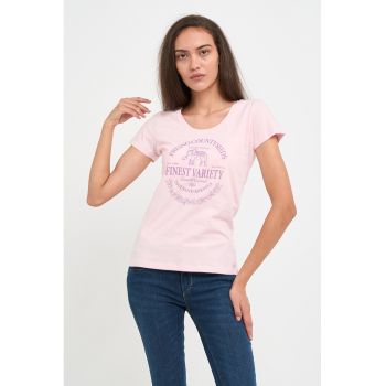 Tricou de bumbac cu imprimeu tex