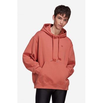 adidas Originals bluză femei, culoarea rosu, cu glugă, neted HM1782-red